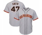 San Francisco Giants #47 Johnny Cueto Replica Grey Road Cool Base Baseball Jersey