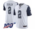 Dallas Cowboys #2 Greg Zuerlein White Stitched NFL Limited Rush 100th Season Jersey