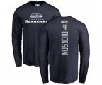 Seattle Seahawks #4 Michael Dickson Navy Blue Backer Long Sleeve T-Shirt