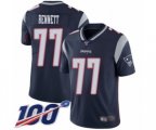 New England Patriots #77 Michael Bennett Navy Blue Team Color Vapor Untouchable Limited Player 100th Season Football Jersey