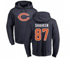 Chicago Bears #87 Adam Shaheen Navy Blue Name & Number Logo Pullover Hoodie
