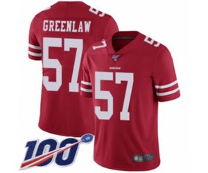 San Francisco 49ers #57 Dre Greenlaw Red Team Color Vapor Untouchable Limited Player 100th Season Football Jersey