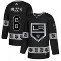 Los Angeles Kings #6 Jake Muzzin Authentic Black Team Logo Fashion NHL Jersey