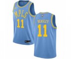 Los Angeles Lakers #11 Michael Beasley Authentic Blue Hardwood Classics NBA Jersey