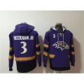 Baltimore Ravens #3 Odell Beckham Jr. Ageless Must-Have Lace-Up Pullover Hoodie