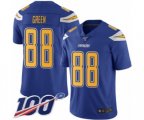 Los Angeles Chargers #88 Virgil Green Limited Electric Blue Rush Vapor Untouchable 100th Season Football Jersey