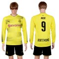 2017-18 Dortmund 9 MOR Home Long Sleeve Soccer Jersey