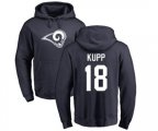 Los Angeles Rams #18 Cooper Kupp Navy Blue Name & Number Logo Pullover Hoodie