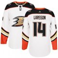 Anaheim Ducks #14 Jacob Larsson Authentic White Away NHL Jersey