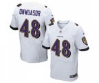 Baltimore Ravens #48 Patrick Onwuasor Elite White Football Jersey