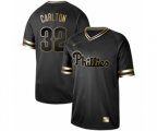 Philadelphia Phillies #32 Steve Carlton Authentic Black Gold Fashion Baseball Jersey