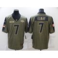 Denver Broncos #7 John Elway Nike Olive 2021 Salute To Service Limited Player Jersey