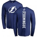 Tampa Bay Lightning #70 Louis Domingue Royal Blue Backer Long Sleeve T-Shirt