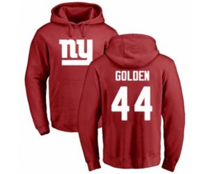 New York Giants #44 Markus Golden Red Name & Number Logo Pullover Hoodie