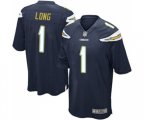 Los Angeles Chargers #1 Ty Long Game Navy Blue Team Color Football Jersey