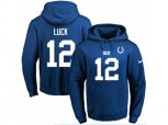 Indianapolis Colts #12 Andrew Luck Royal Blue Name & Number Pullover NFL Hoodie