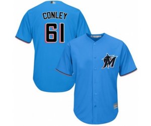 Miami Marlins Adam Conley Replica Blue Alternate 1 Cool Base Baseball Player Jersey