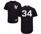 New York Yankees #34 J.A. Happ Navy Blue Alternate Flex Base Authentic Collection Baseball Jersey