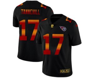 Tennessee Titans #17 Ryan Tannehill Black Red Orange Stripe Vapor Limited NFL Jersey