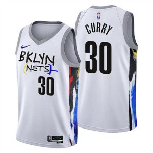 Brooklyn Nets #30 Seth Curry 2022-23 White City Edition Stitched Basketball Jersey