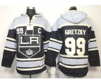 Los Angeles Kings #99 Wayne Gretzky Black-White Pullover Hooded