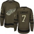 Detroit Red Wings #7 Ted Lindsay Premier Green Salute to Service NHL Jersey
