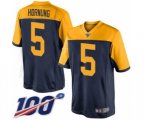 Green Bay Packers #5 Paul Hornung Limited Navy Blue Alternate 100th Season Football Jersey