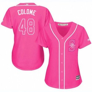 Women\'s Seattle Mariners #48 Alex Colome Authentic Pink Fashion Cool Base MLB Jersey