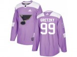 Adidas St. Louis Blues #99 Wayne Gretzky Purple Authentic Fights Cancer Stitched NHL Jersey