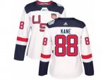 Women Adidas Team USA #88 Patrick Kane Premier White Home 2016 World Cup Hockey Jersey