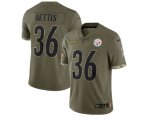 Pittsburgh Steelers #36 Jerome Bettis 2022 Olive Salute To Service Limited Stitched Jersey