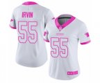 Women Carolina Panthers #55 Bruce Irvin Limited White Pink Rush Fashion Football Jersey