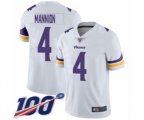 Minnesota Vikings #4 Sean Mannion White Vapor Untouchable Limited Player 100th Season Football Jersey