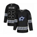 Dallas Stars #25 Brett Ritchie Authentic Black Team Logo Fashion NHL Jersey