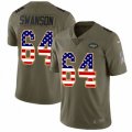 New York Jets #64 Travis Swanson Limited Olive USA Flag 2017 Salute to Service NFL Jersey