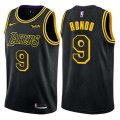 Los Angeles Lakers #9 Rajon Rondo Swingman Black NBA Jersey - City Edition