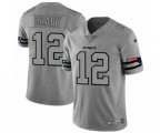 New England Patriots #12 Tom Brady Limited Gray Team Logo Gridiron Football Jersey