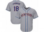 New York Mets #18 Travis d'Arnaud Replica Grey Road Cool Base MLB Jersey