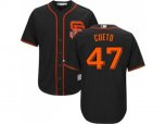 San Francisco Giants #47 Johnny Cueto Black New Cool Base Alternate Stitched MLB Jersey