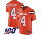 Cleveland Browns #4 Austin Seibert Orange Alternate Vapor Untouchable Limited Player 100th Season Football Jersey