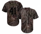 New York Yankees #41 Randy Johnson Authentic Camo Realtree Collection Flex Base Baseball Jersey