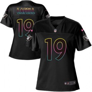Women Oakland Raiders #19 Brandon LaFell Game Black Fashion NFL Jersey