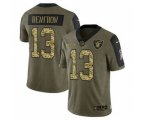 Las Vegas Raiders #13 Hunter Renfrow 2021 Olive Camo Salute To Service Limited Stitched Football Jersey