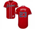 Atlanta Braves #23 David Justice Red Alternate Flex Base Authentic Collection Baseball Jersey