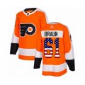Philadelphia Flyers #61 Justin Braun Authentic Orange USA Flag Fashion Hockey Jersey
