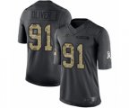 Buffalo Bills #91 Ed Oliver Limited Black 2016 Salute to Service Football Jersey
