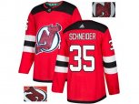 New Jersey Devils #35 Cory Schneider Red Home Authentic Fashion Gold Stitched NHL Jersey
