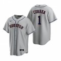 Nike Houston Astros #1 Carlos Correa Gray Road Stitched Baseball Jersey