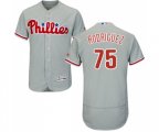 Philadelphia Phillies #75 Francisco Rodriguez Grey Road Flex Base Authentic Collection Baseball Jersey