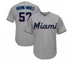 Miami Marlins Elieser Hernandez Replica Grey Road Cool Base Baseball Player Jersey